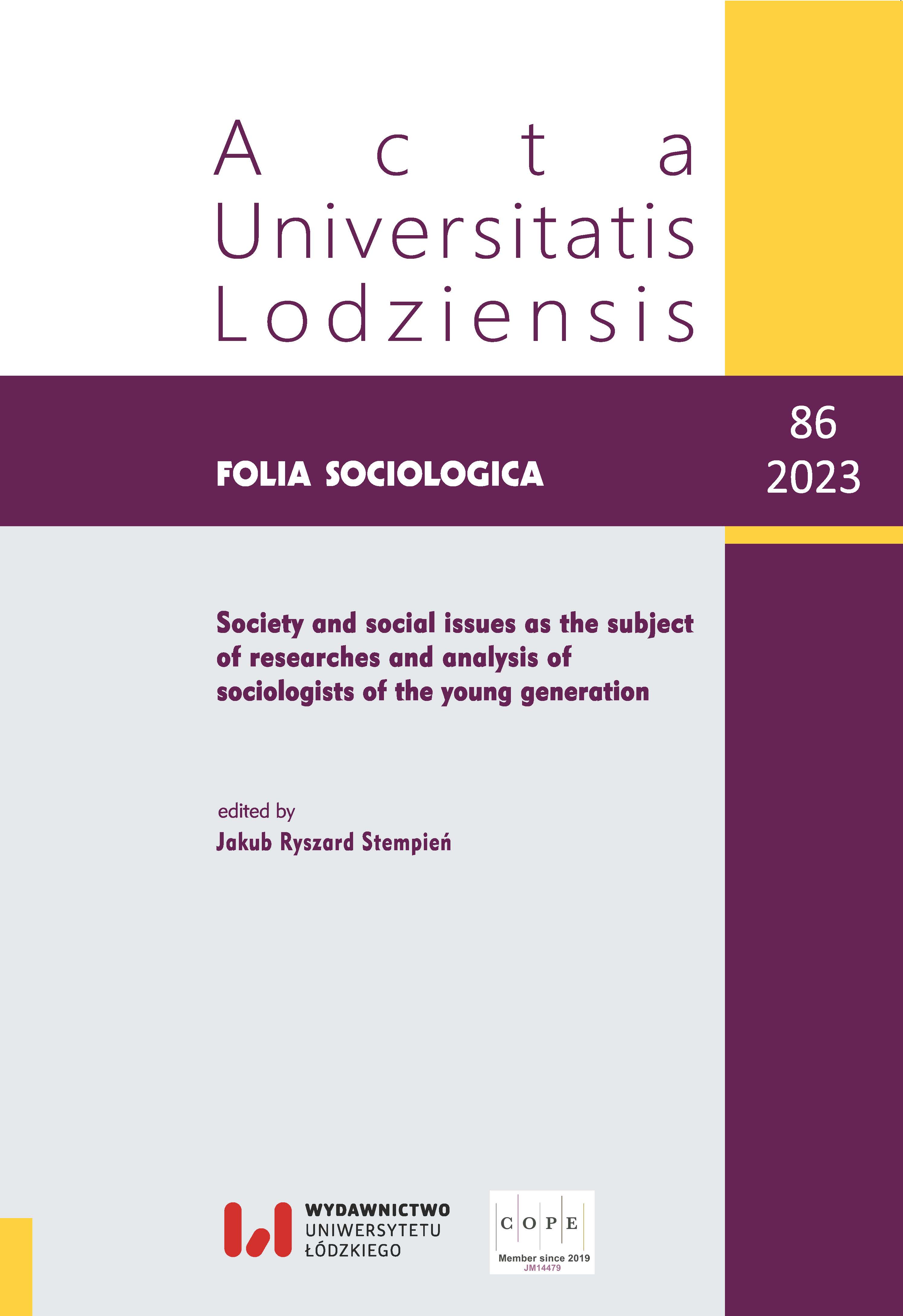 					View No. 86 (2023): Society and social issues as the subject of researches and analysis of sociologists of the young generation
				