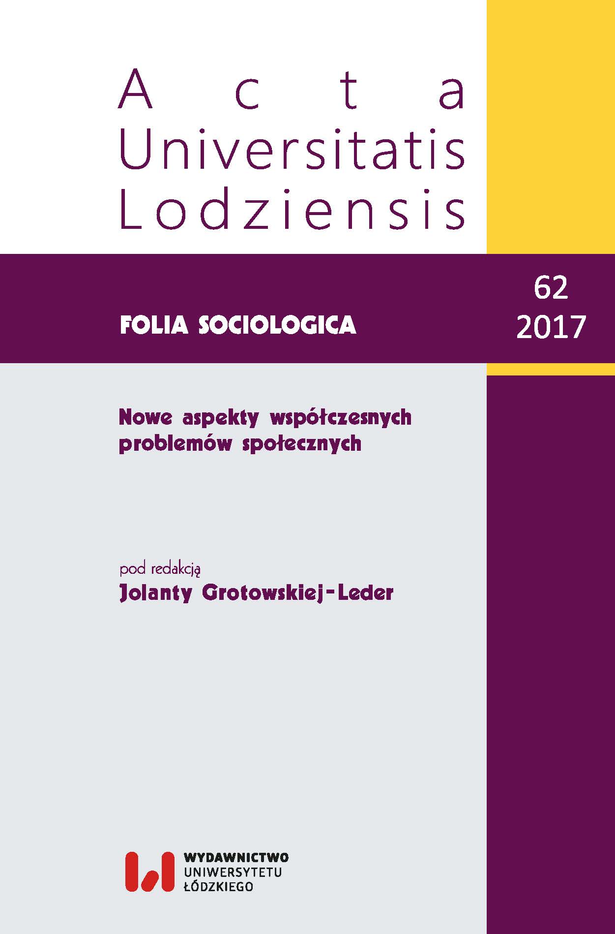 					Pokaż  Nr 62 (2017): Nowe aspekty współczesnych problemów społecznych
				