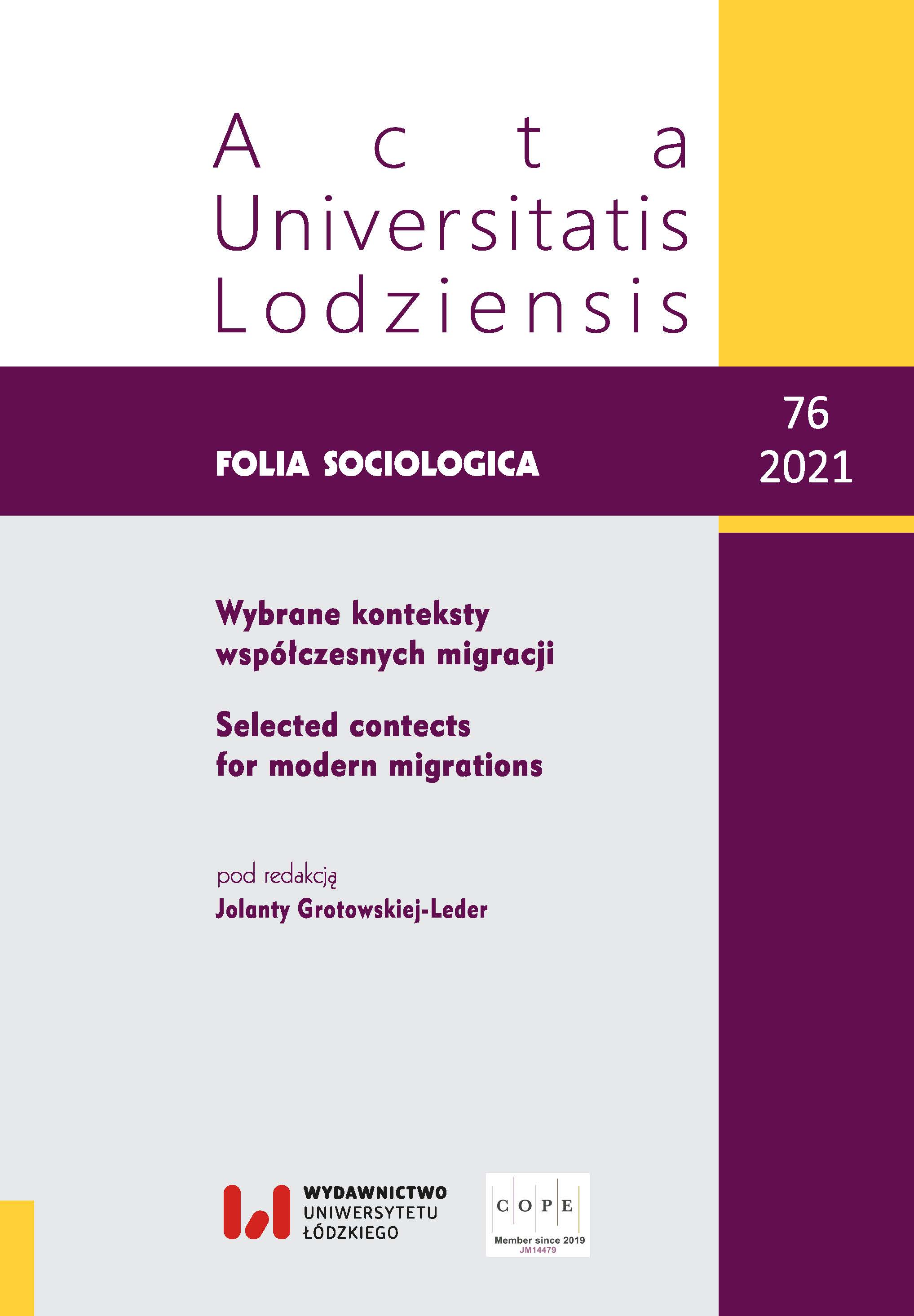					View No. 76 (2021): Selected contects  for modern migrations
				