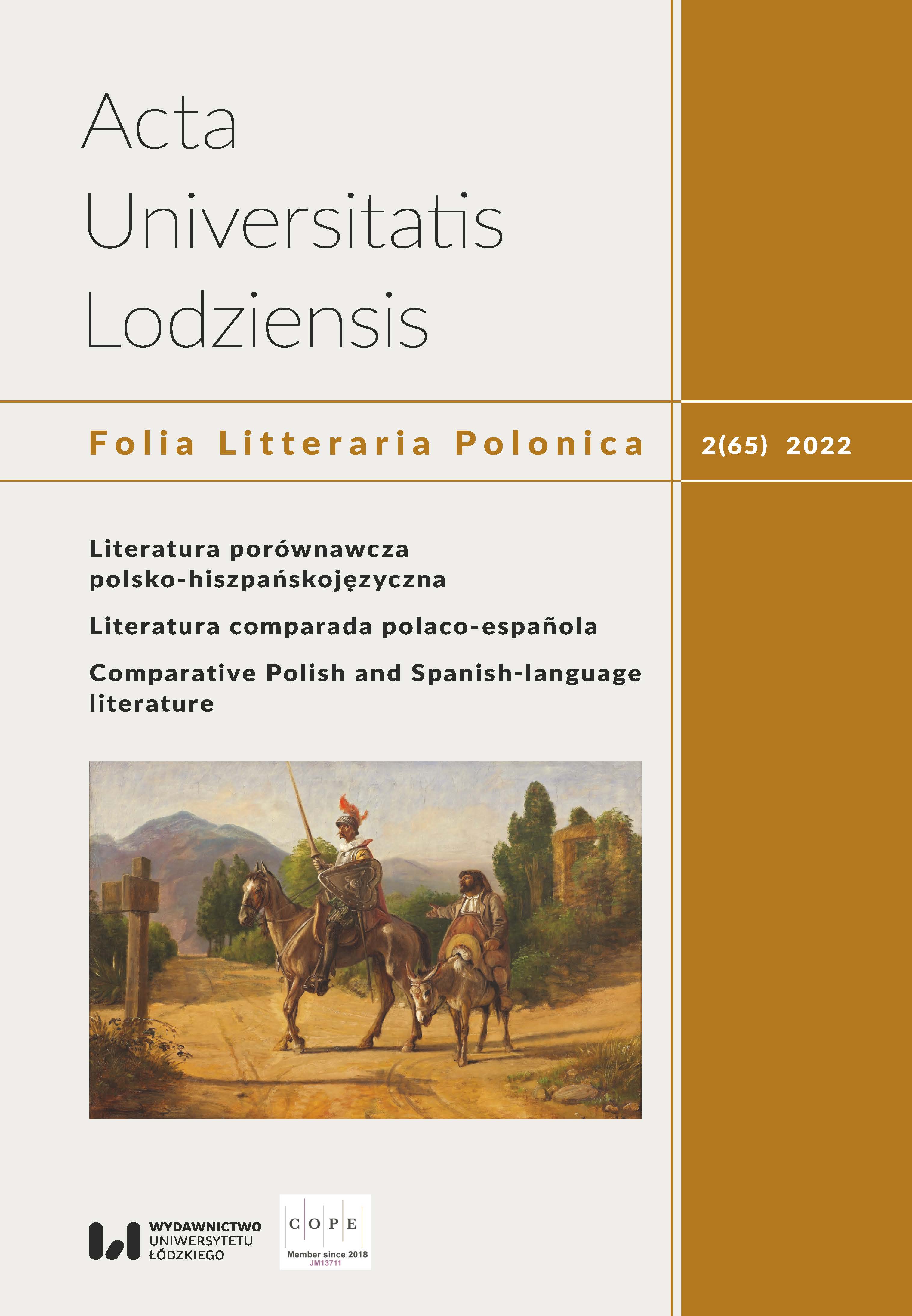 					Pokaż  Tom 65 Nr 2 (2022): Literatura porównawcza polsko-hiszpańskojęzyczna
				