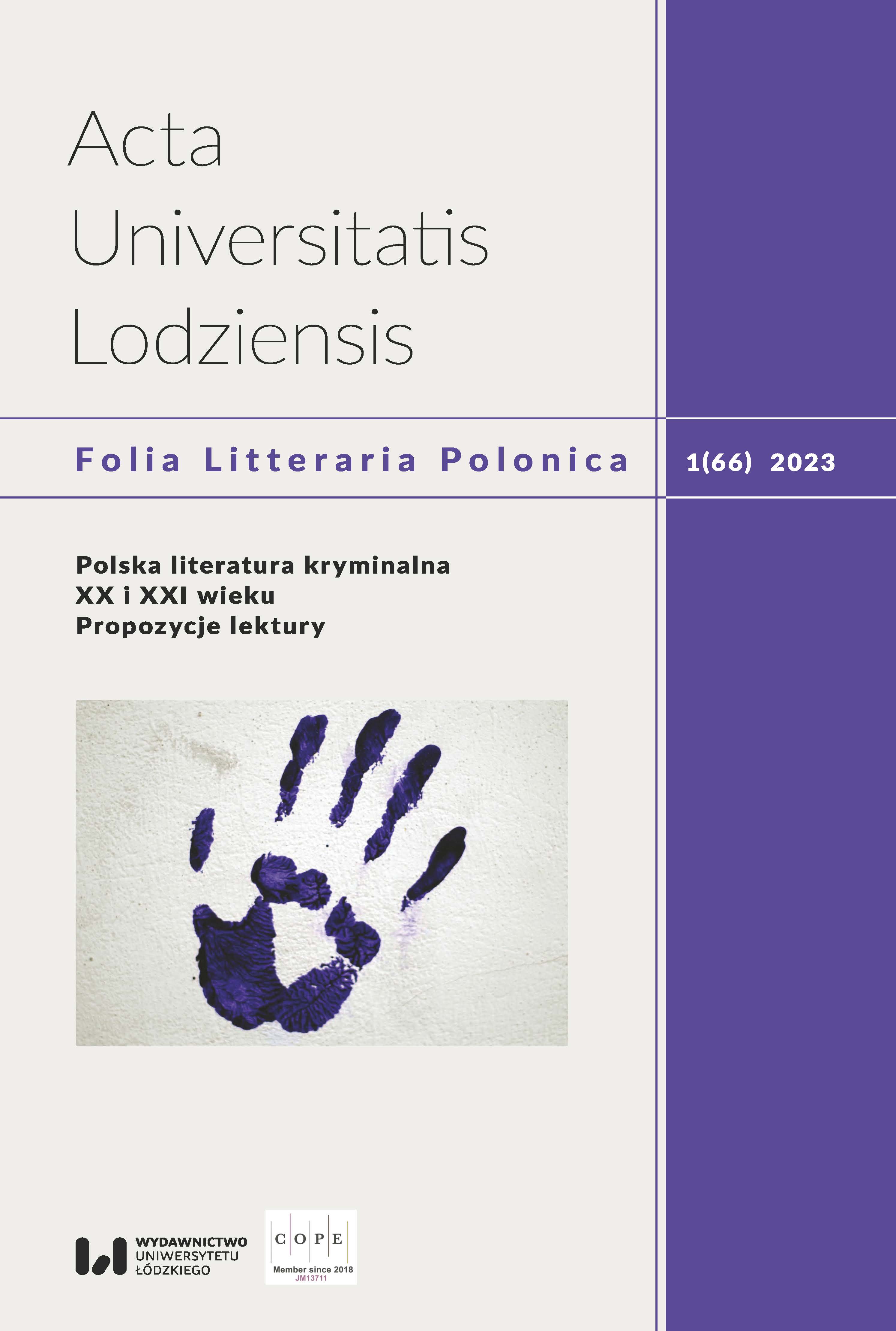 					View Vol. 66 No. 1 (2023): Polska literatura kryminalna XX i XXI wieku. Propozycje lektury 
				