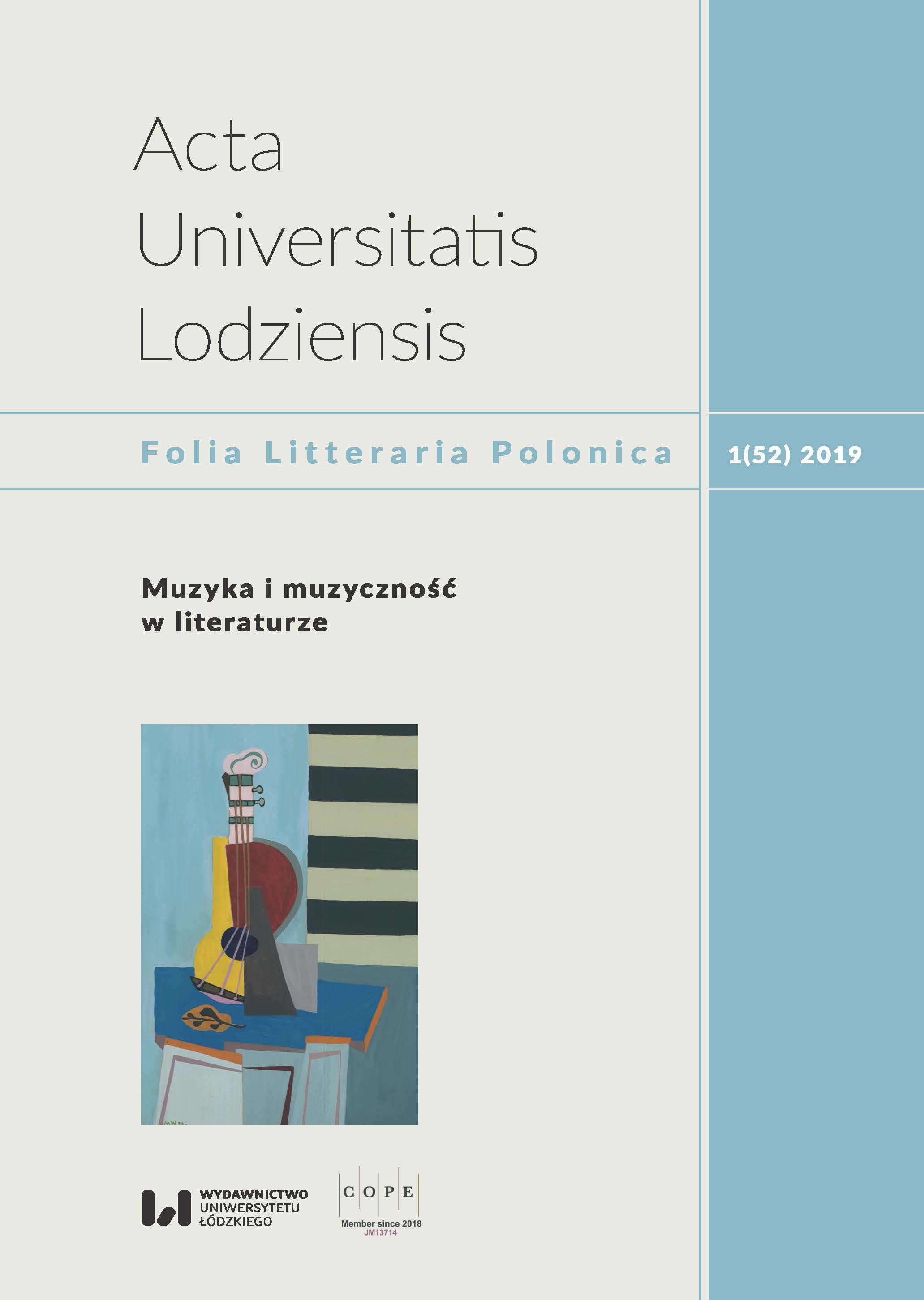 					Pokaż  Tom 52 Nr 1 (2019): Muzyka i muzyczność w literaturze
				