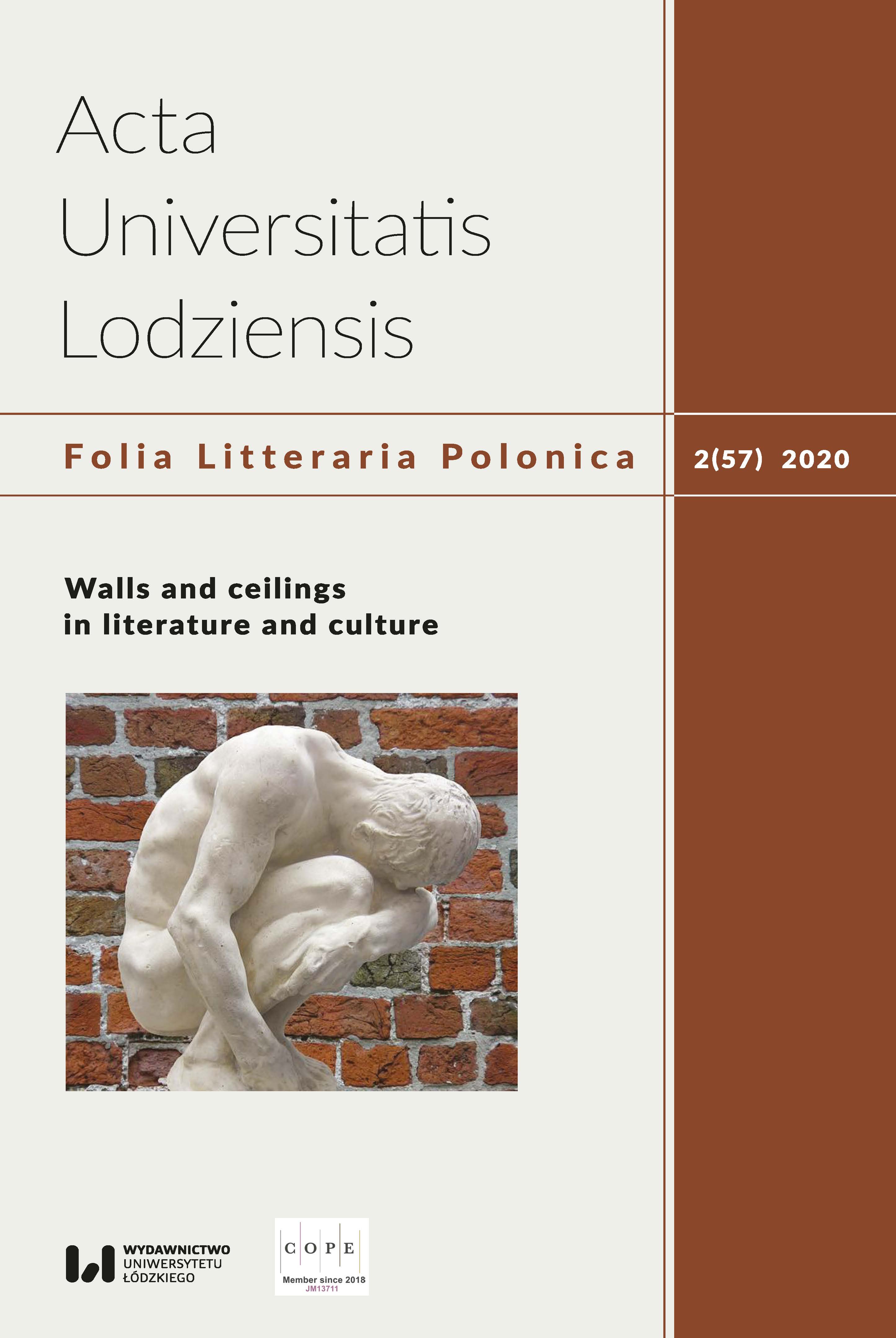 					View Vol. 57 No. 2 (2020): Walls and ceilings in literature and culture
				