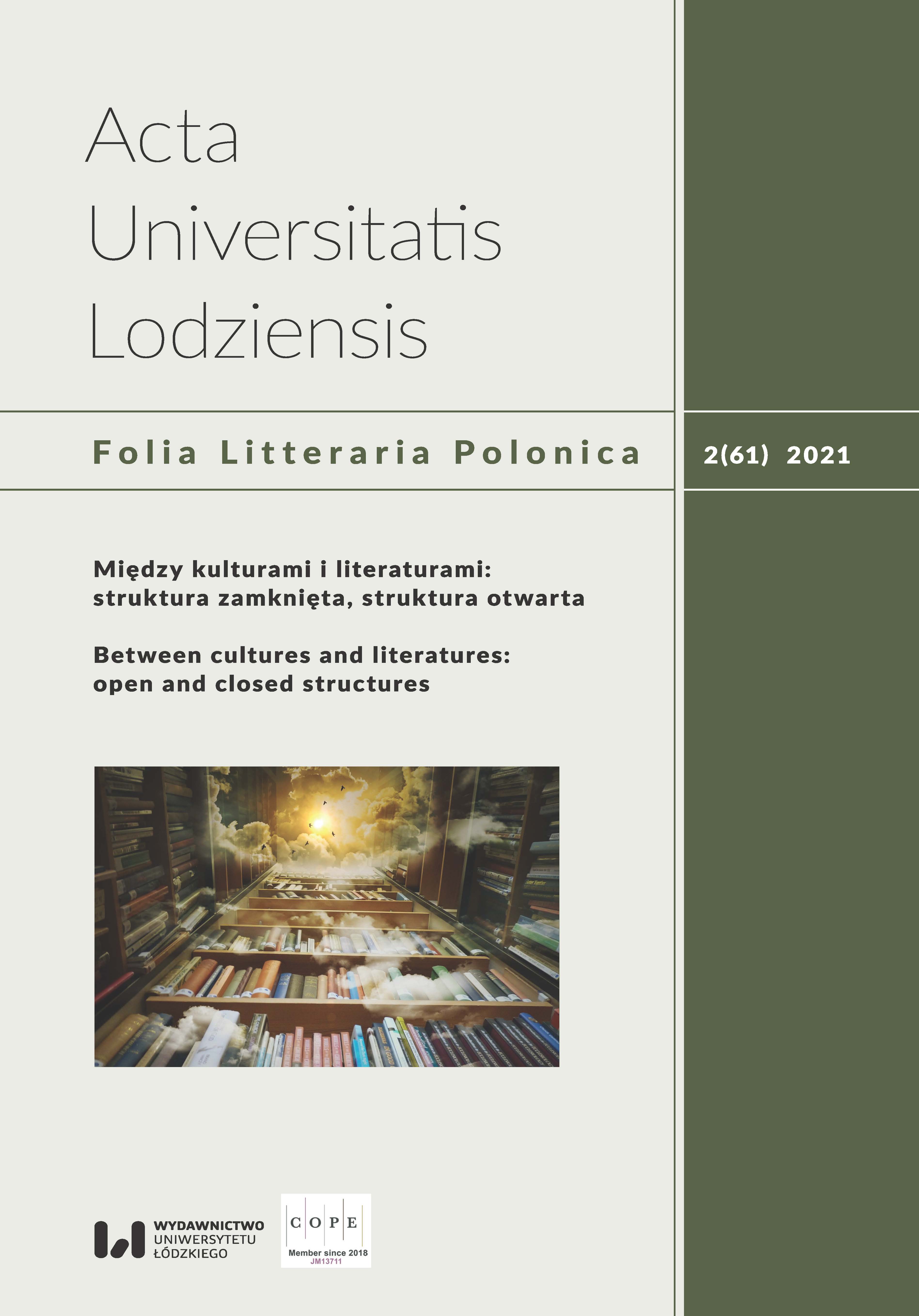 					View Vol. 61 No. 2 (2021): Between Cultures and Literatures: open and closed structures
				