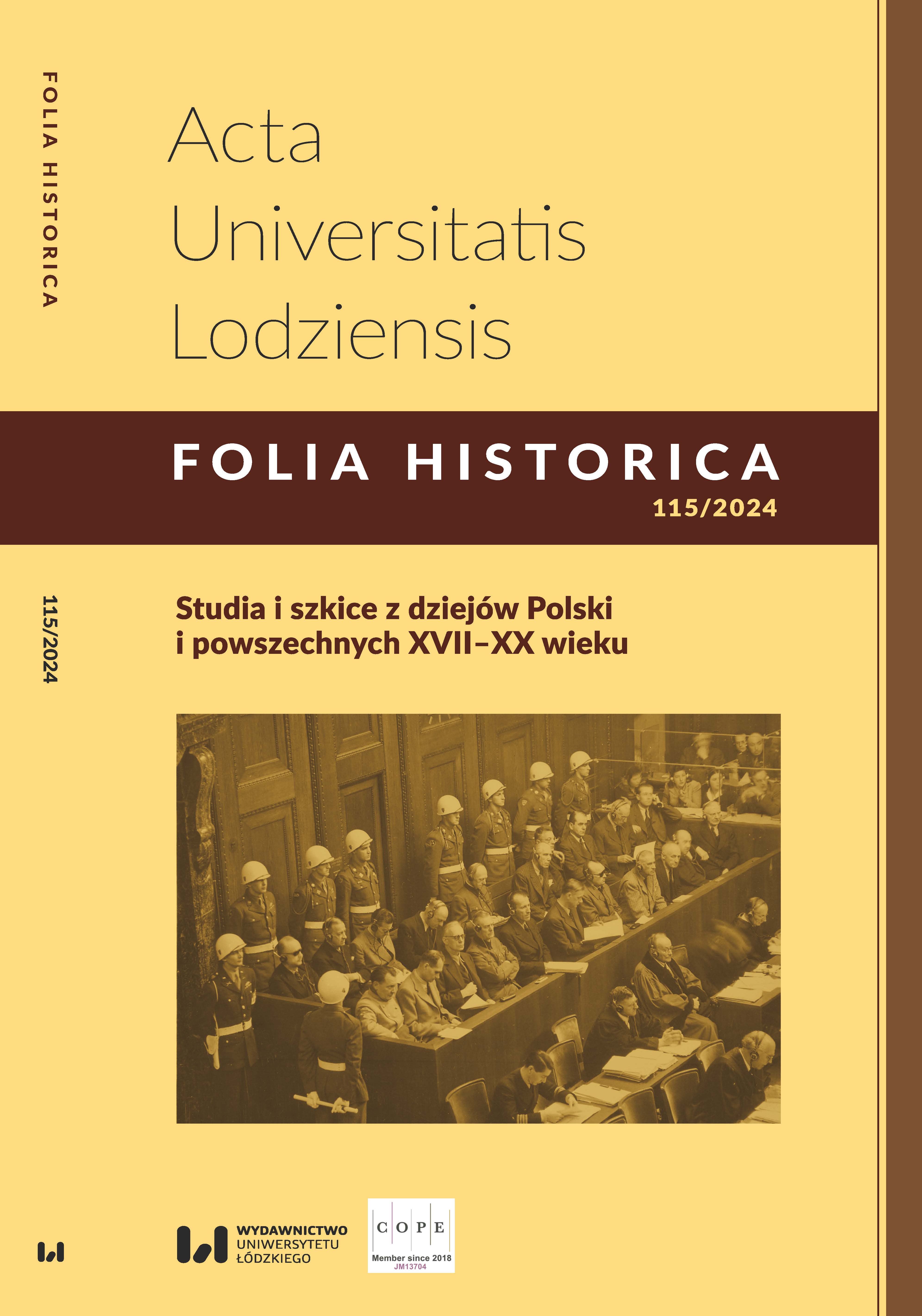 					Pokaż  Nr 115 (2024): Studia i szkice z dziejów Polski i powszechnych XVII–XX wieku
				