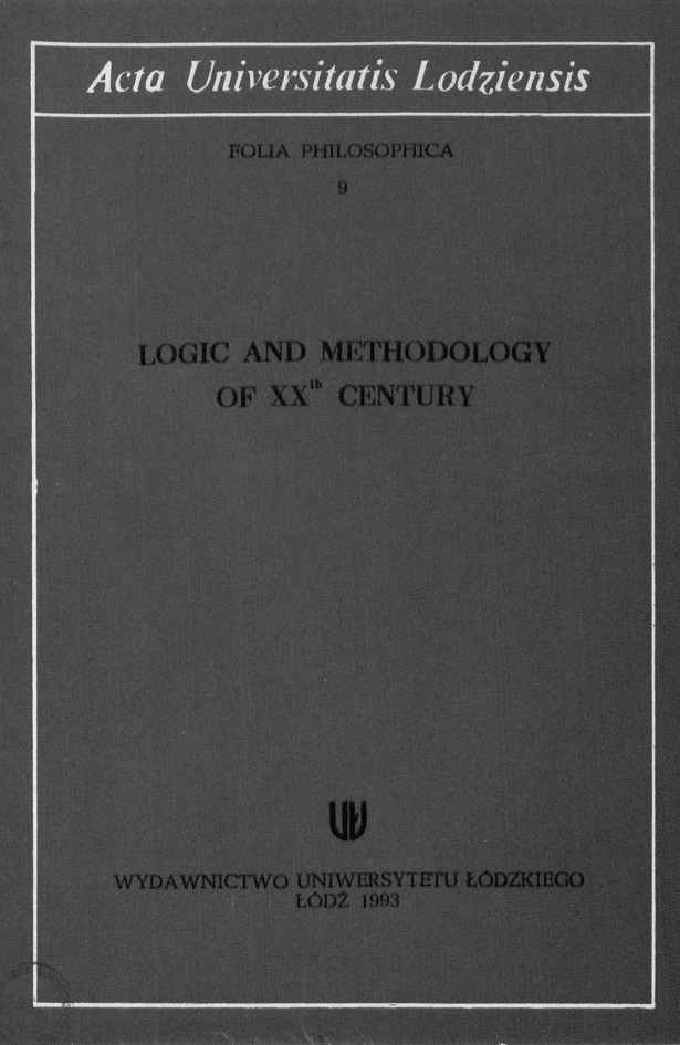 					View No. 9 (1993): Logic and methodology of XXth century
				