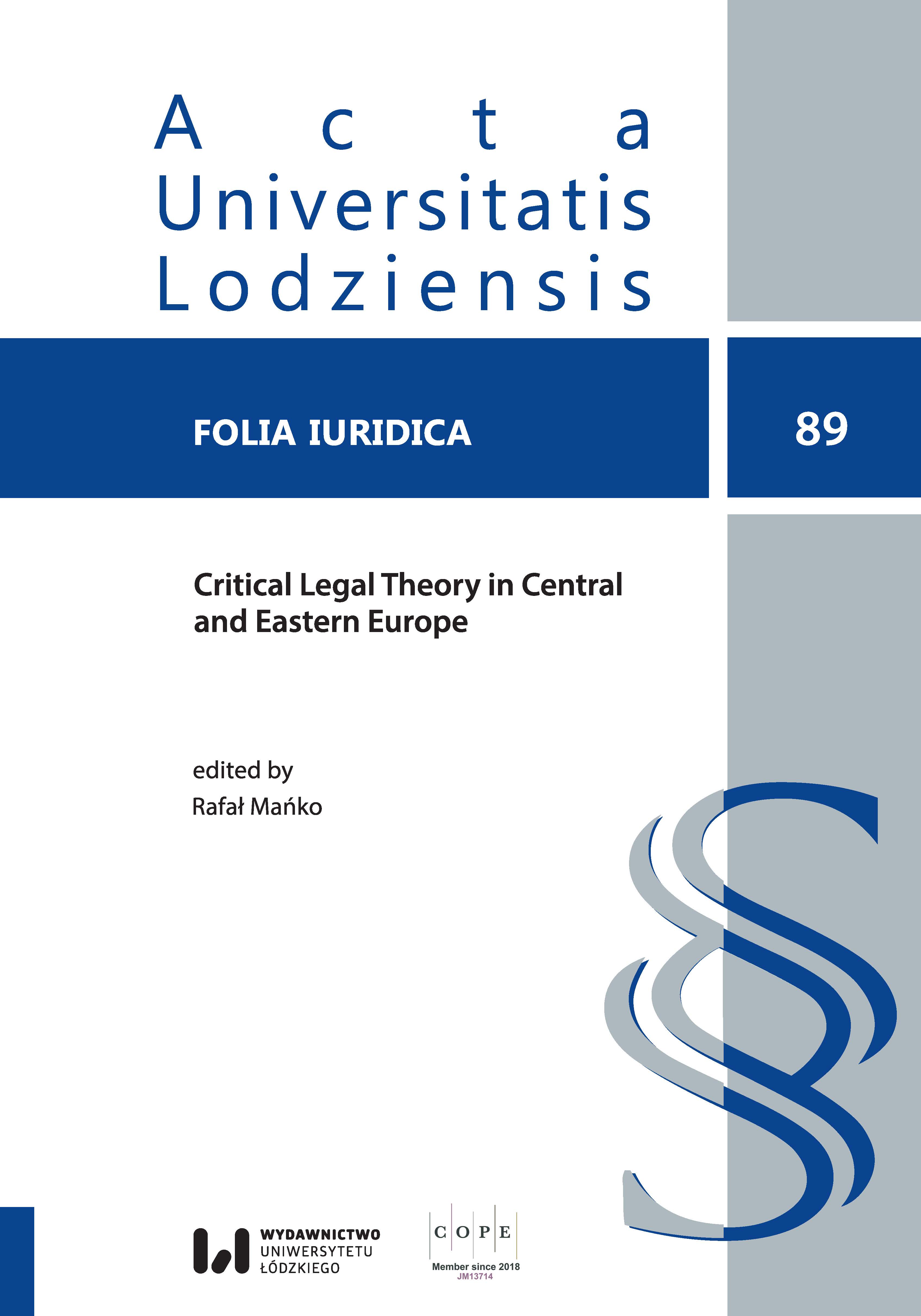 					Pokaż  Tom 89 (2019): Critical Legal Theory in Central and Eastern Europe
				