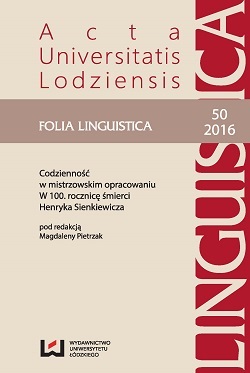 					View Vol. 50 (2016): Codzienność w mistrzowskim opracowaniu. W 100. rocznicę śmierci Henryka Sienkiewicza
				