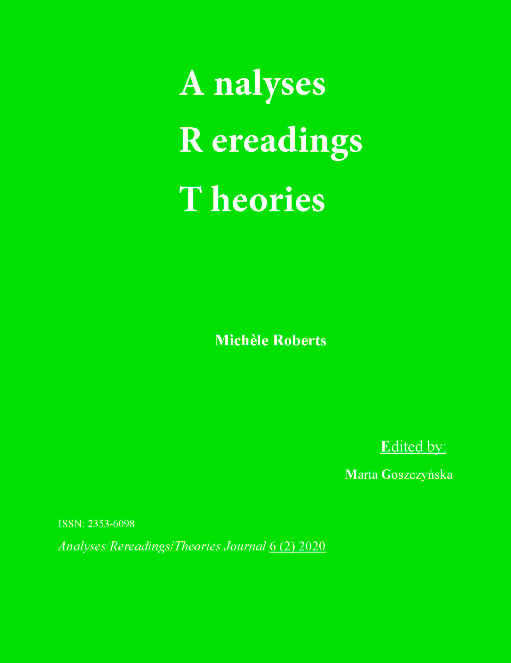 					View Vol. 6 No. 2 (2020): Michèle Roberts
				