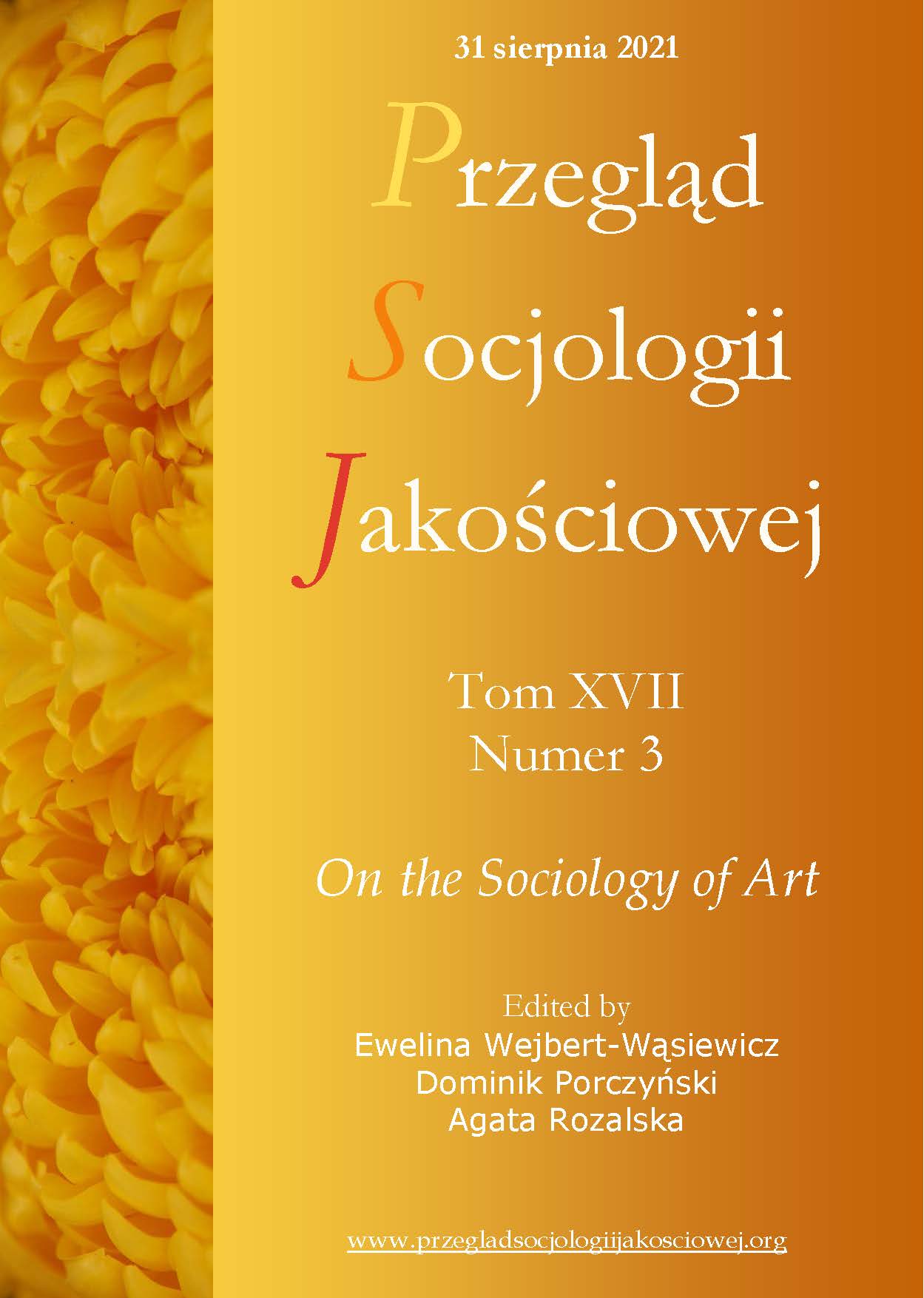 					Pokaż  Tom 17 Nr 3 (2021): On the Sociology of Art
				