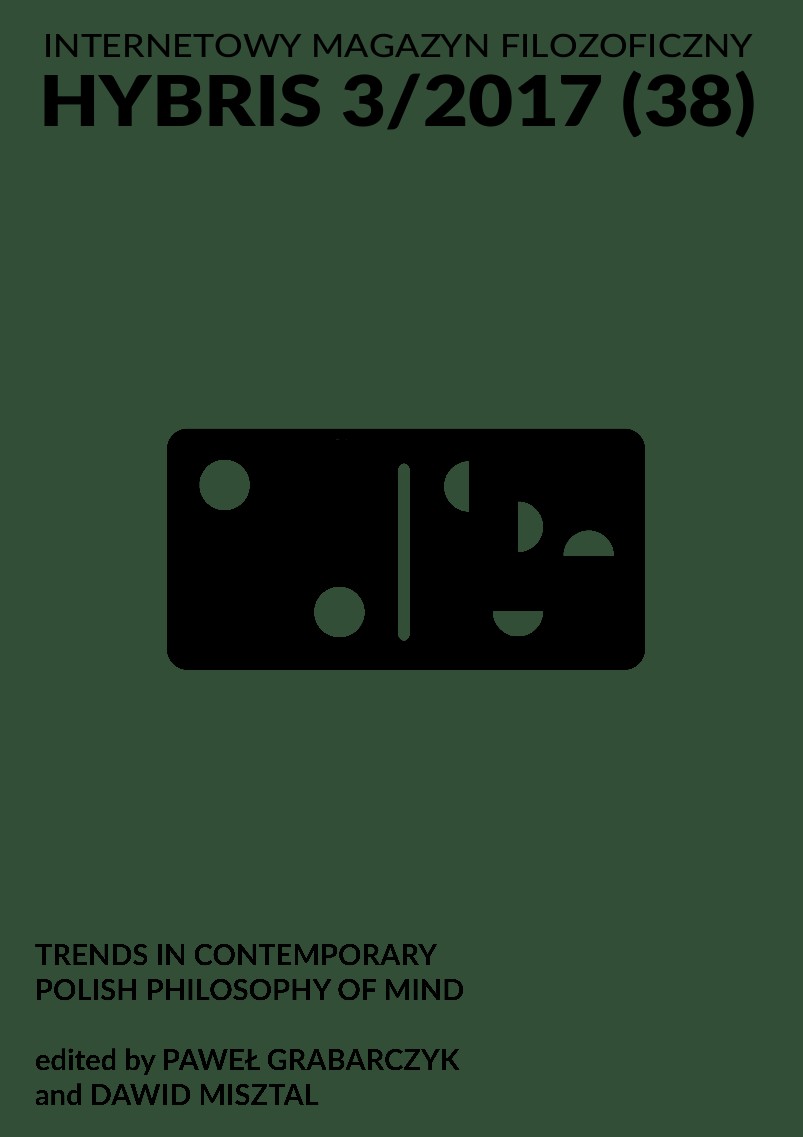 					Pokaż  Tom 38 Nr 3 (2017): Trends in contemporary polish philosophy of mind
				